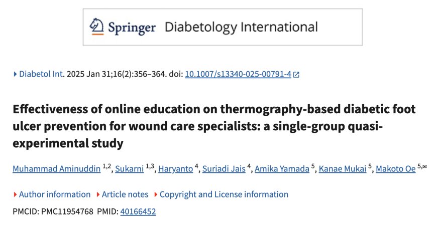 Effectiveness of online education on thermography‑based diabetic foot ulcer prevention for wound care specialists: a single‑group quasi‑experimental study